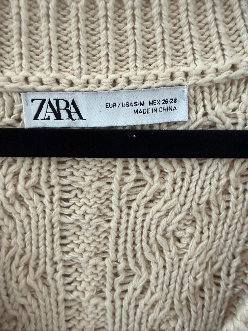 ZARA Ivory Cable Knit Pullover